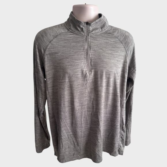 Eddie Bauer Mens Large Gray Quarter Zip Shirt Polyester - Picture 1 of 8